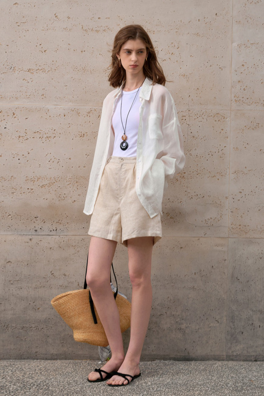 Linen High Waist Relaxed Pants