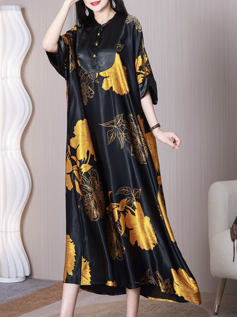 Beauty Queen Stand Collar A-line Dress