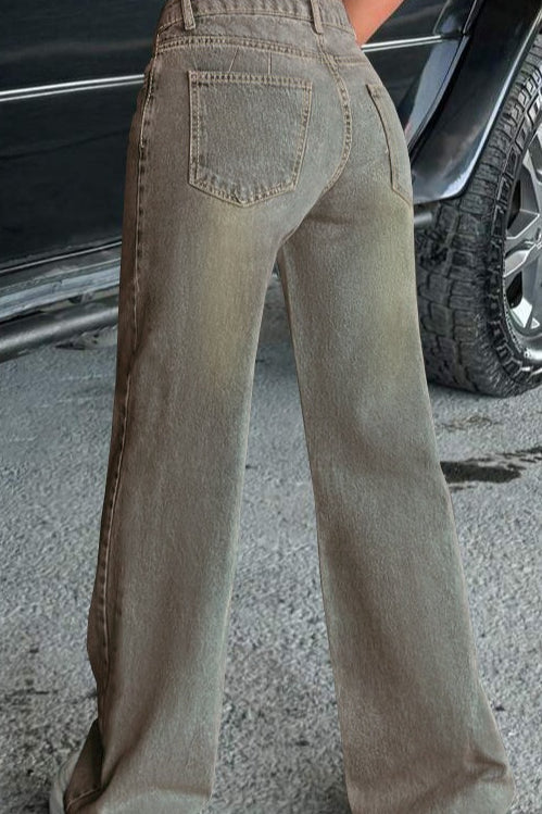 Distressed Washed Blue Jeans