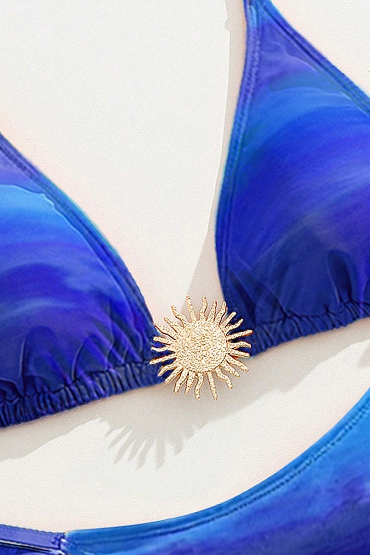 Gradient Print Sun Metal Detail Halter Bikini Set