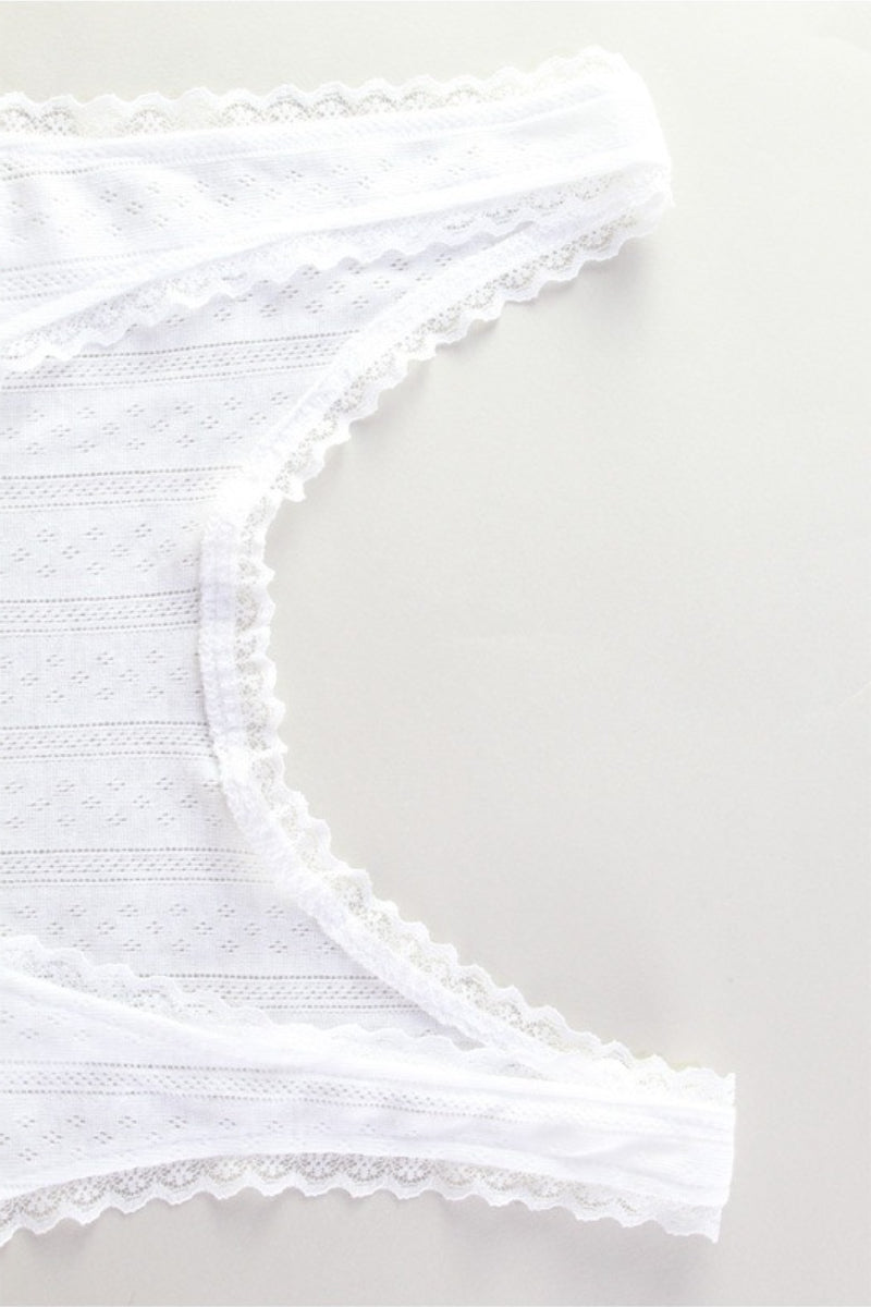 Cotton Blend Lace Trim Sleeveless Cami Shorts Set
