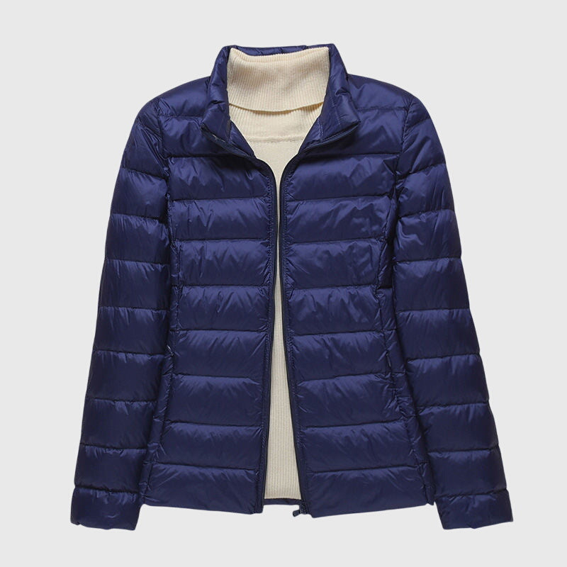 Hooded Zip Front Lightweight Quilted Puffer Jacket