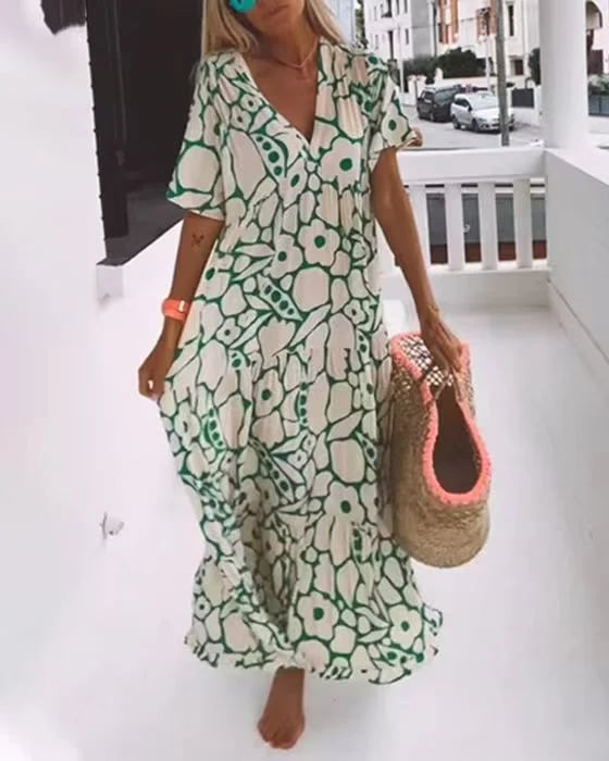 Casual Floral Swing Dress Summer Dress