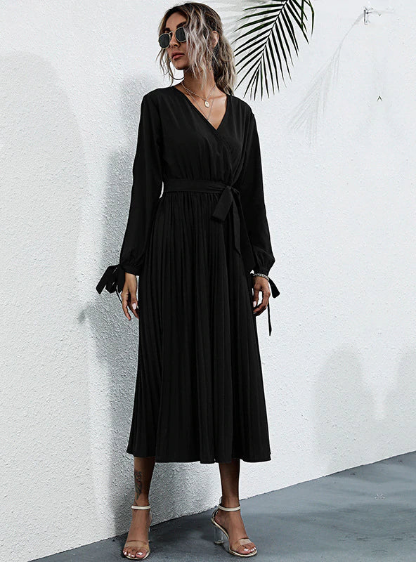 Lace-Up Waist Dress S / Black Lace