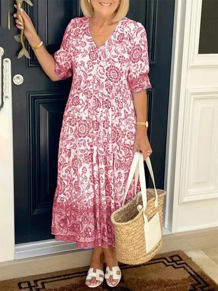 SUMMER V-NECK BOHEMIAN DRESS