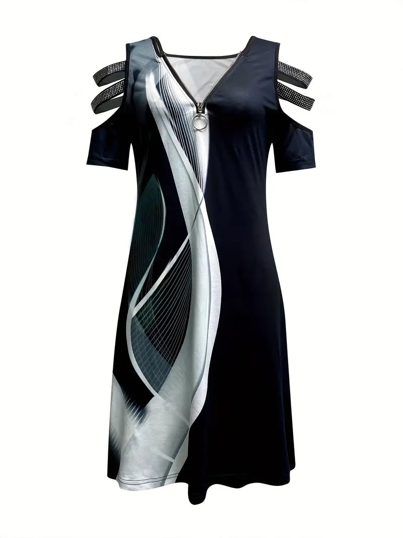 Monica Cold Shoulder Dress Dress with Relaxed Fit and Everyday Wear
