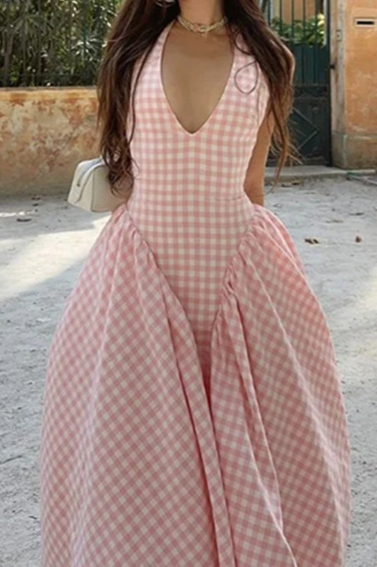 Elegant Waist - Pleated Maxi Dress