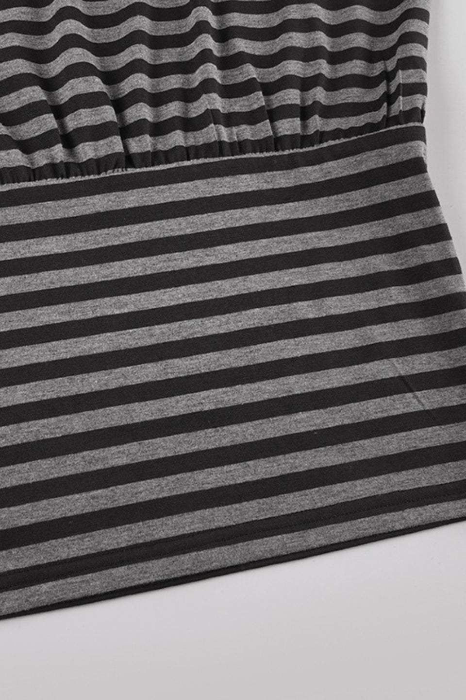 Stripe One Shoulder Long Sleeve Waist Cinch Mini Bodycon Dress