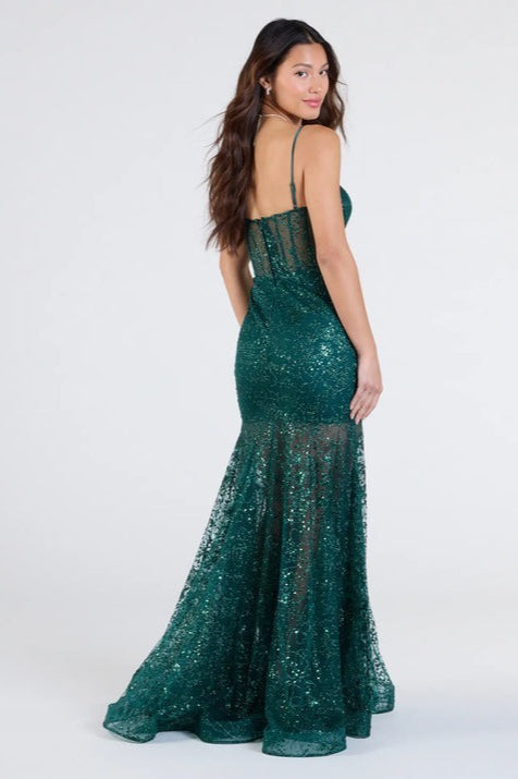 Sequin V-Neck Elegant Long Evening Party Dress