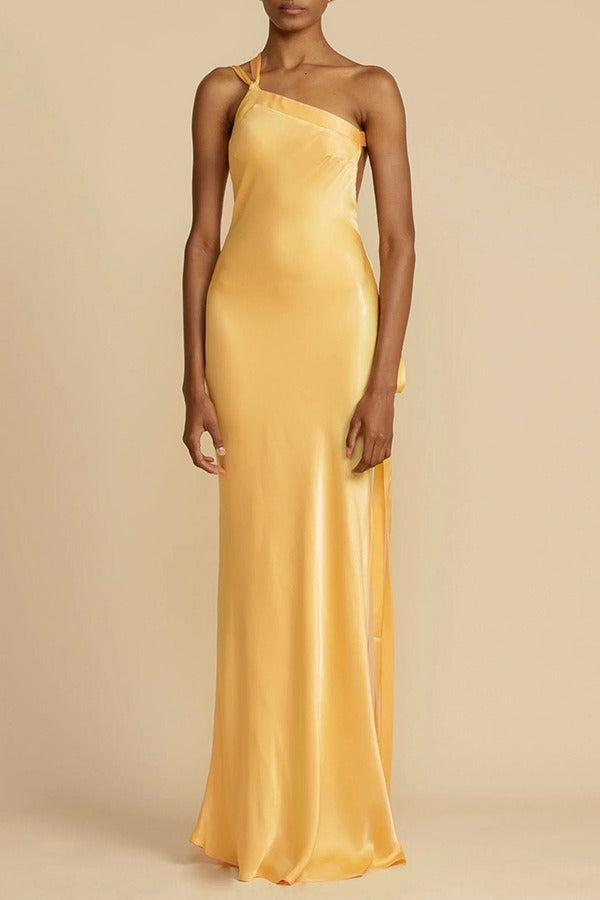 Satin One Shoulder Bodycon Dress 2