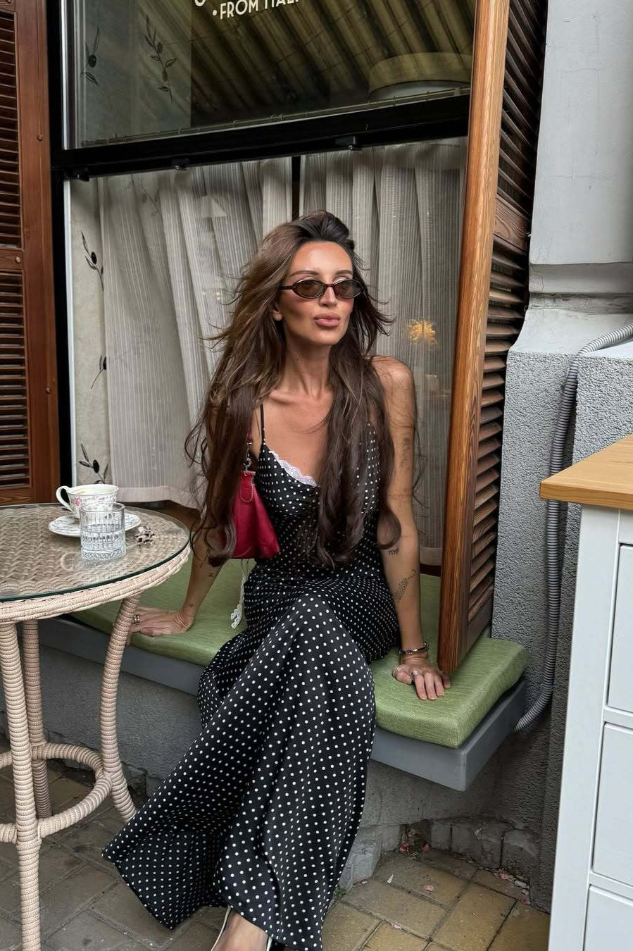 Black Polka Dot Cami Long Maxi Dress 2