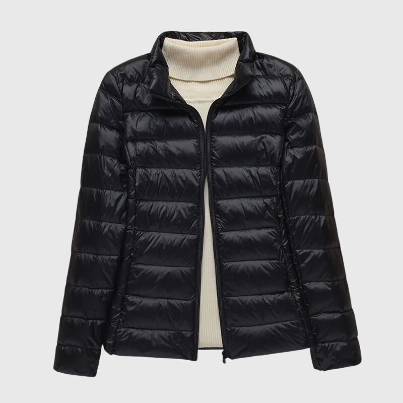 Hooded Zip Front Lightweight Quilted Puffer Jacket