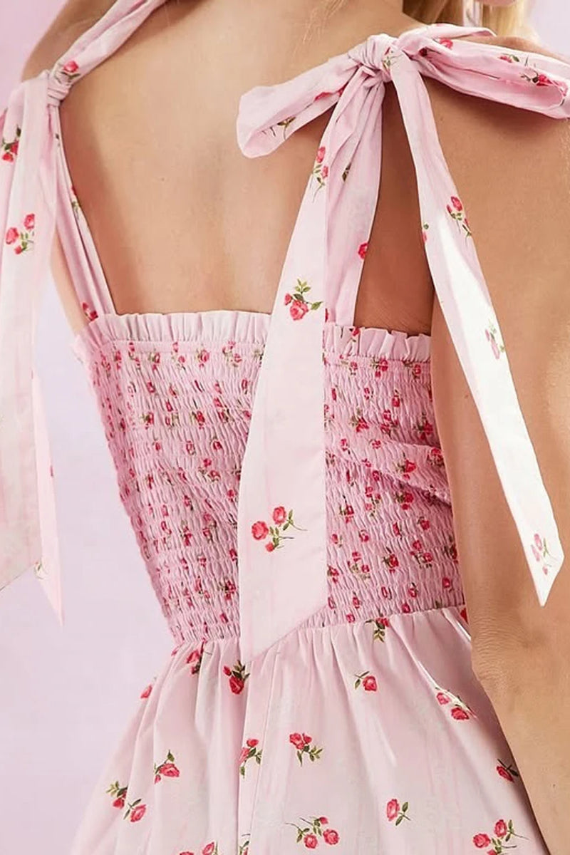TieBack Maxi Floral Dress