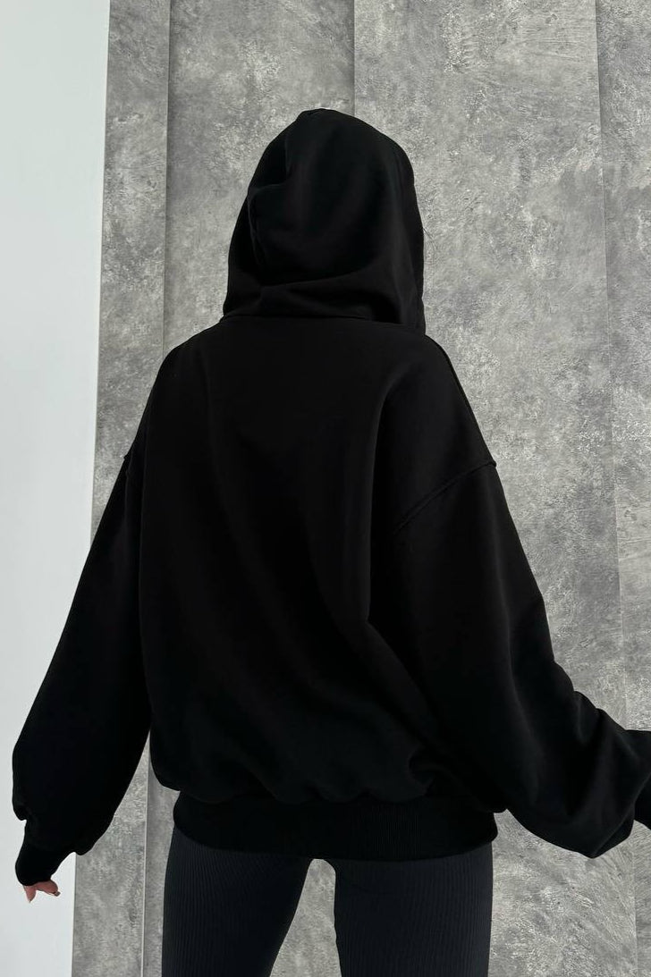 Bad Girl Style Nude Print Zipped Hoodie