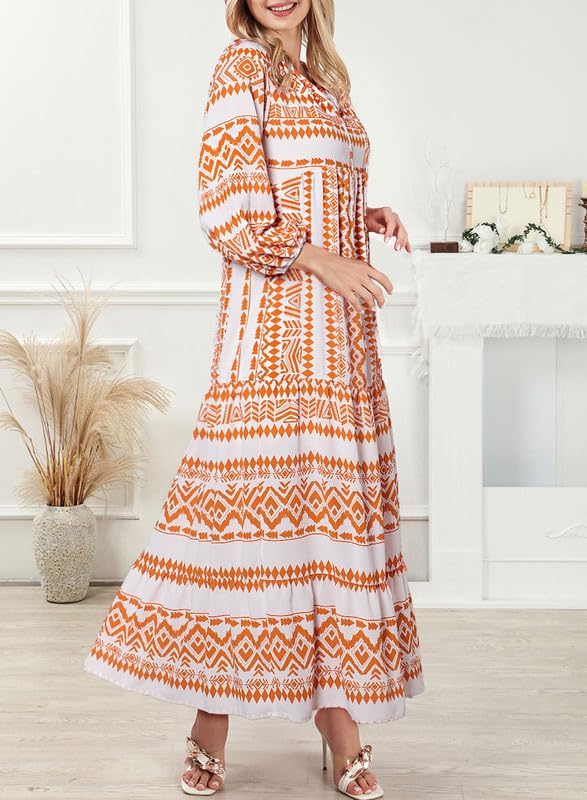 Puff Sleeve Floral Boho Maxi Dress