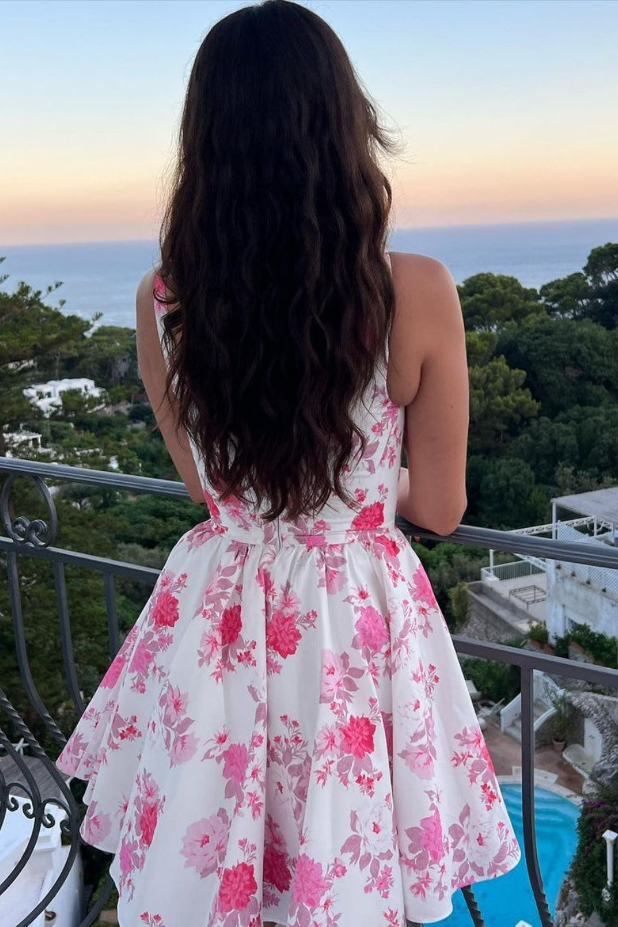 Floral Bardot Fitted Waist Curve Slip Dress