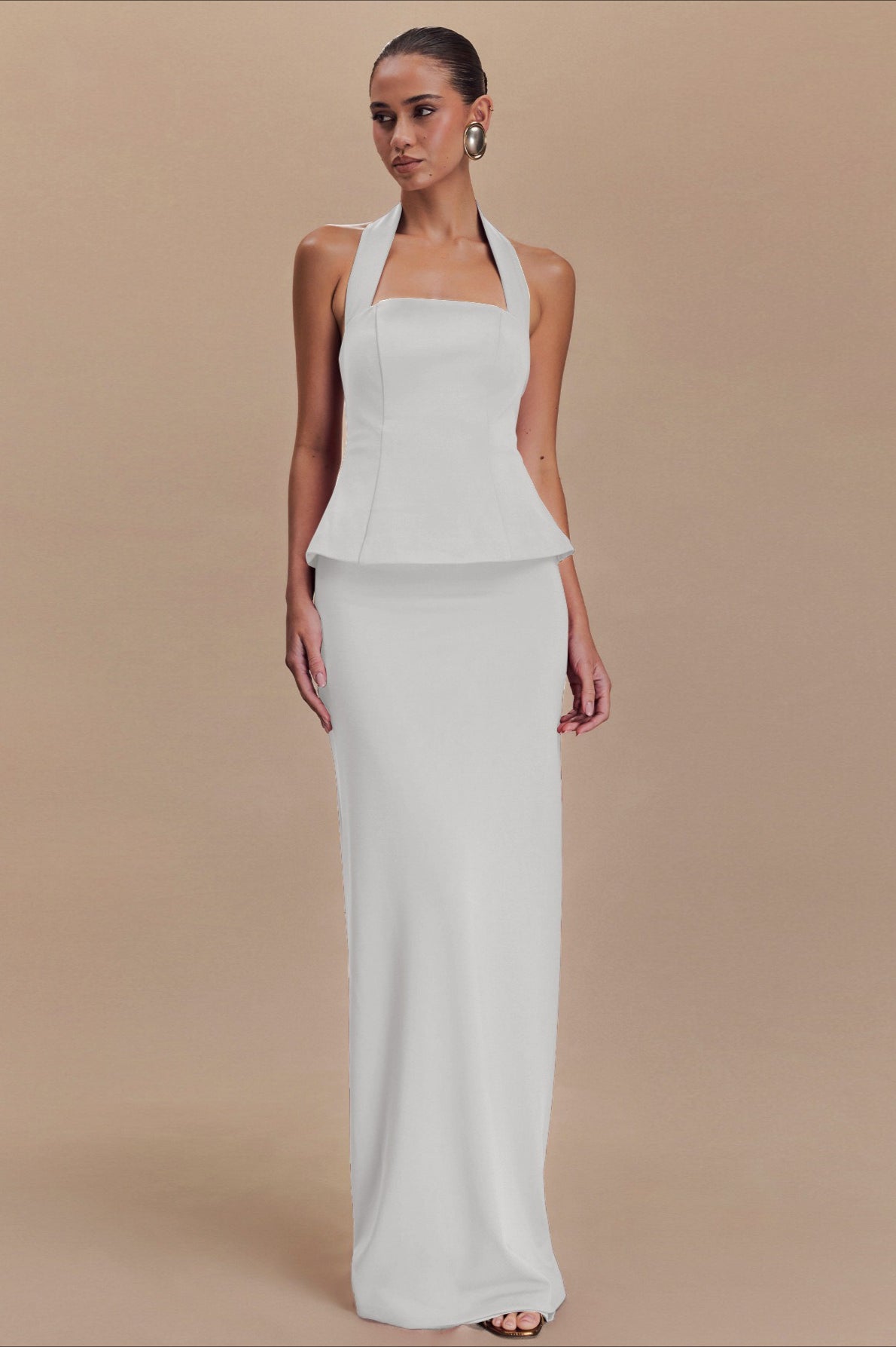 Halter Backless Maxi With Side Slit Dress 4