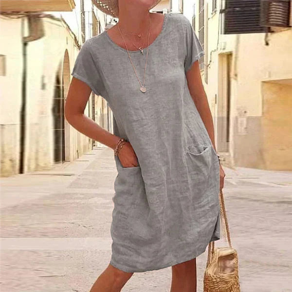 Hayden Chic Linen and Cotton Casual Dress Everyday Luxe Edit
