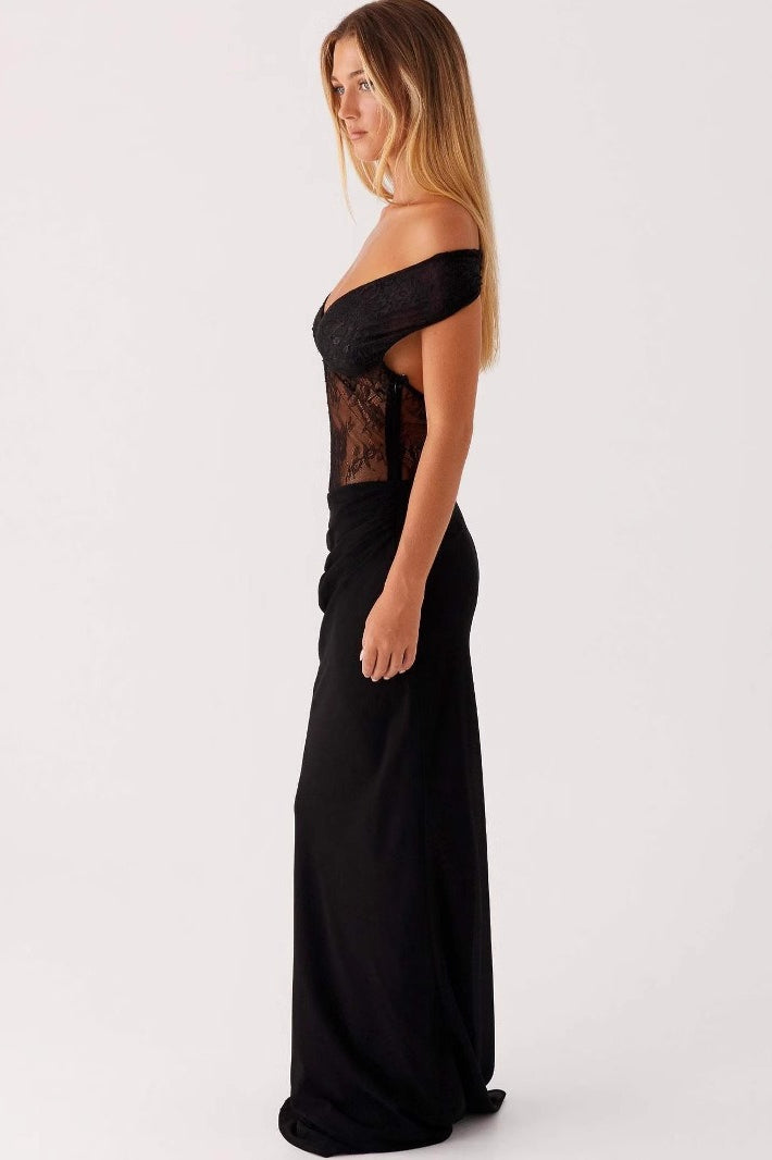 Mesh See Through VNeck Backless Bodycon Dress