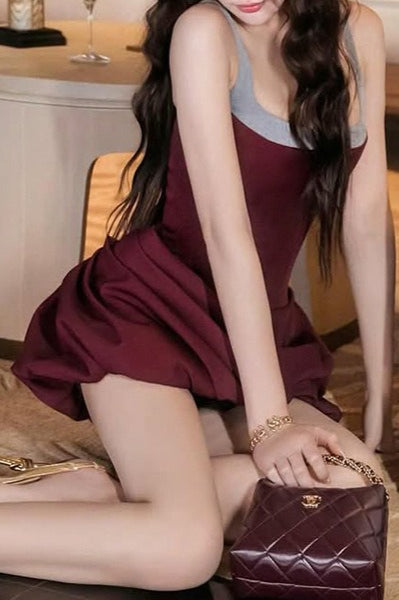 Ruched High Waist Sleeveless Cami Mini Dress 13