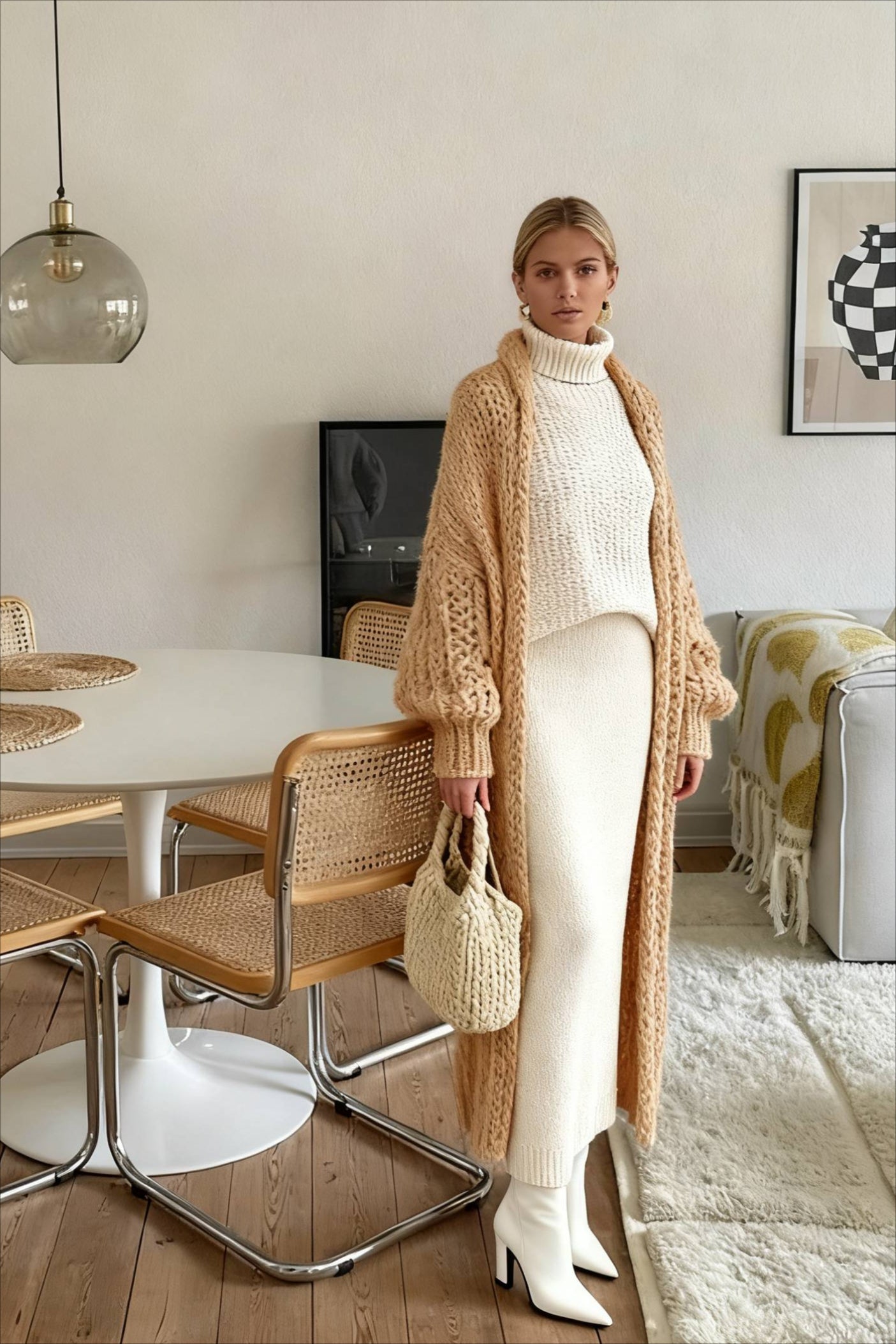 Chunky Knit Openwork Cardigan
