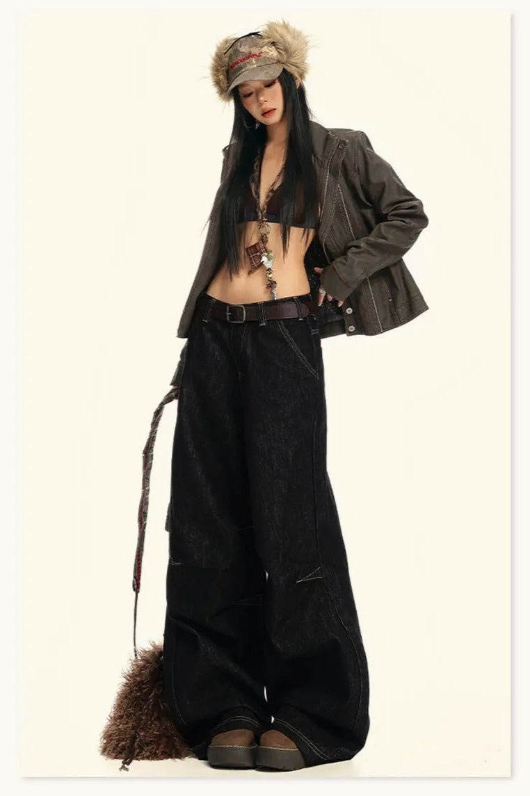 WideLeg Drapey Jeans
