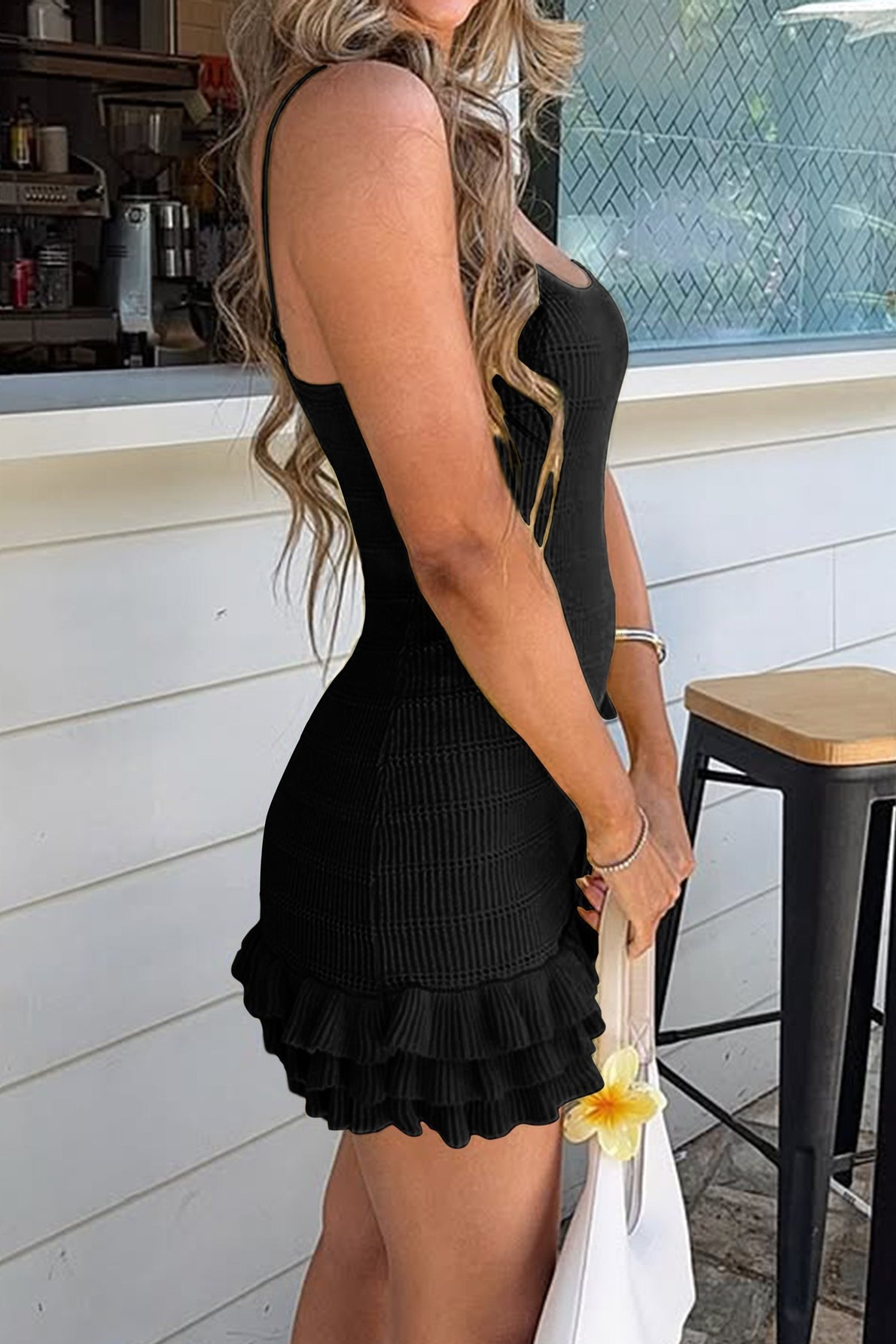 Lace Strap Work Dress