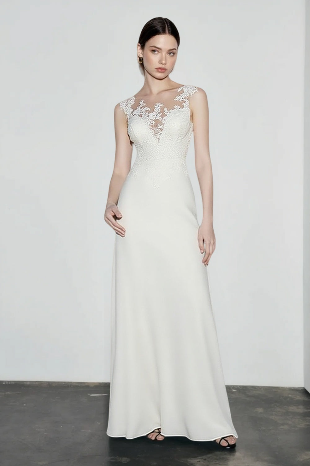 DressBetty - 2024 Cap Sleeve Applique Sheath Bohemian Lace Dress