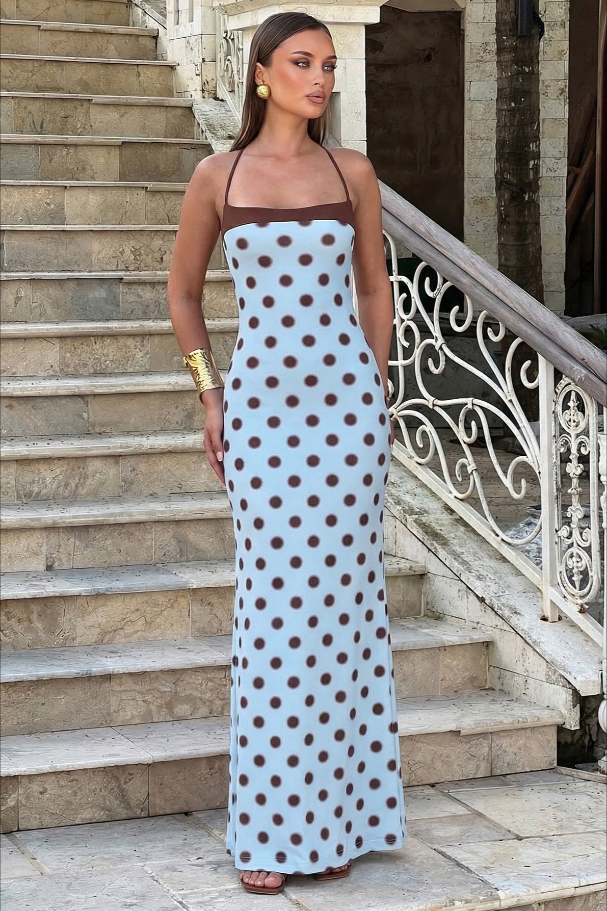 Retro Spotted Sexy Slim Fit Slip Dress