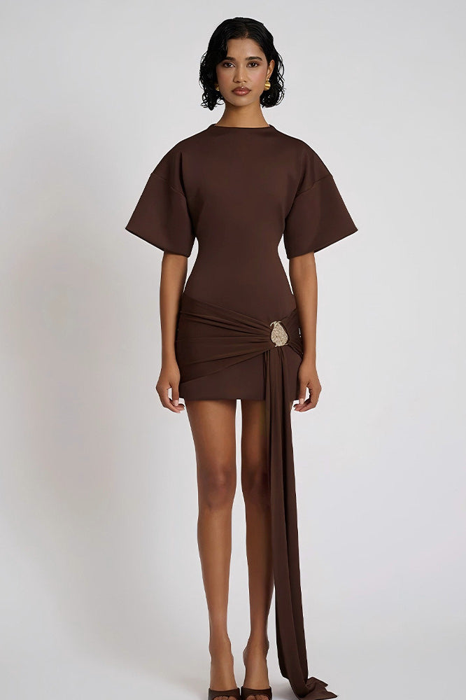 Ruched Tie Detail Bodycon Midi Dress 2