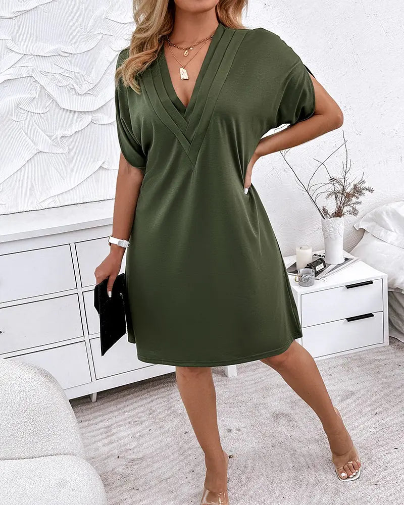 Rosario Womens V Neck Tailored Dress for Boutique Fashion Look