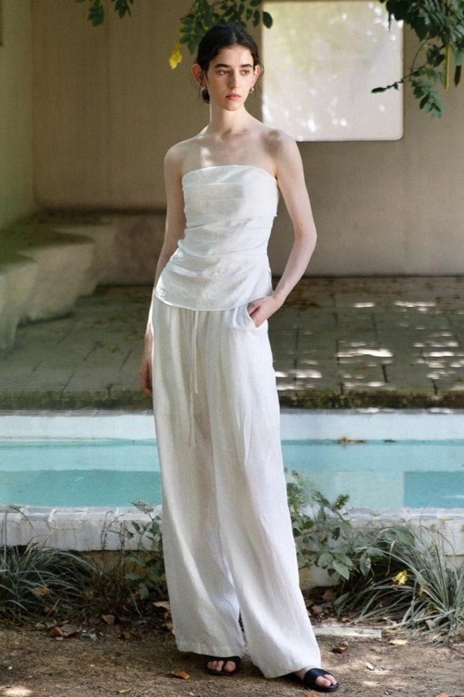 Linen Minimalist Relaxed Elastic Waist Pants