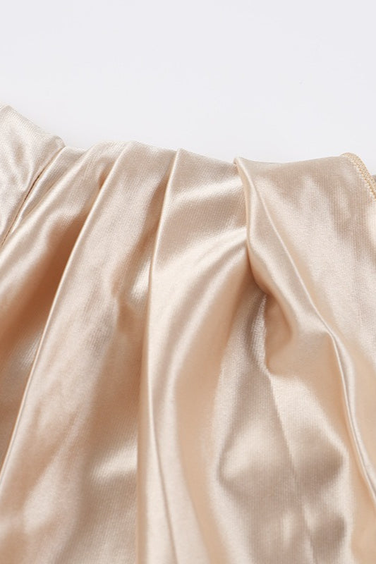 Satin OffShoulder Slit Party Dress