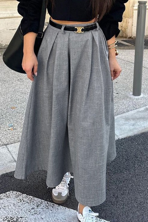 Retro ALine Pleated Midi Skirt