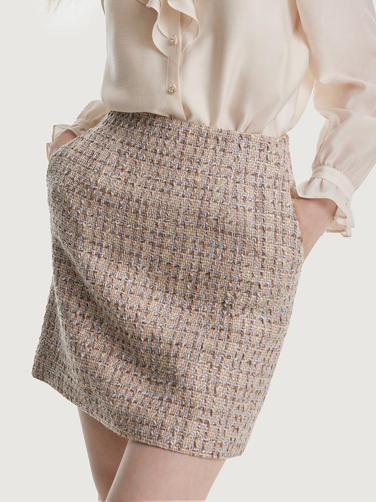 A-line Tweed Mini Skirt