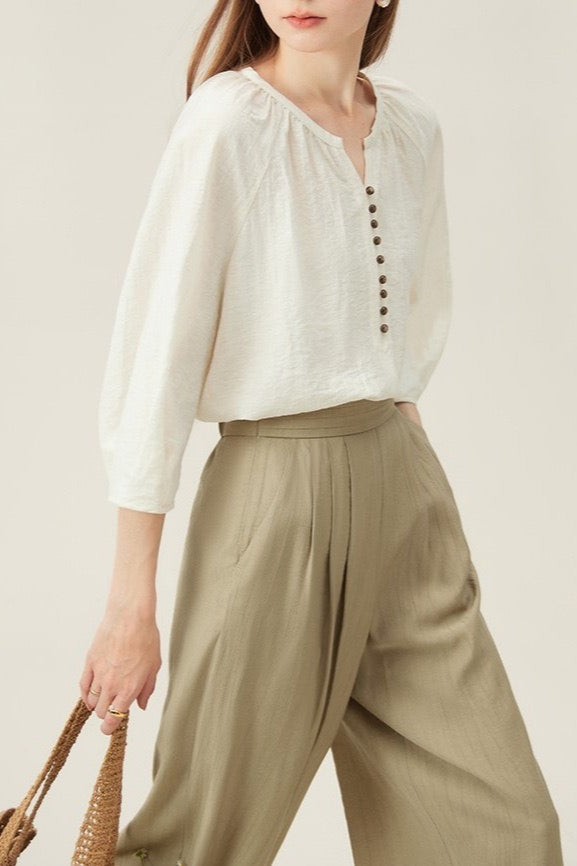 Linen French Casual Blouse