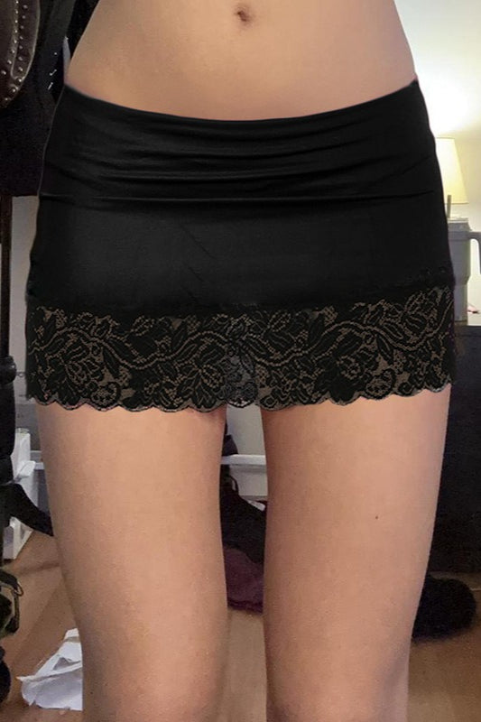 Sheer Lace Bodycon Midi Skirt