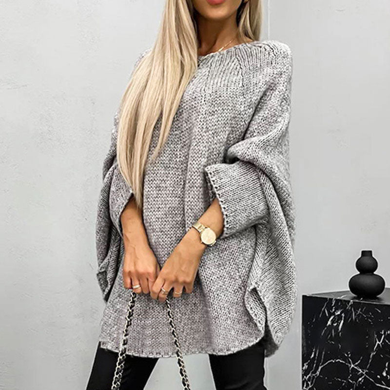 Elegant Knitted Cape Sweater