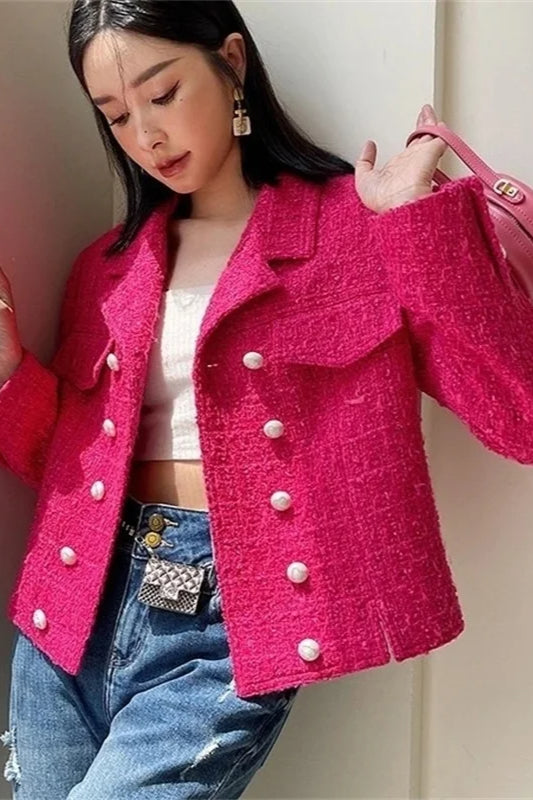 Tweed DoubleBreasted Slim Blazer