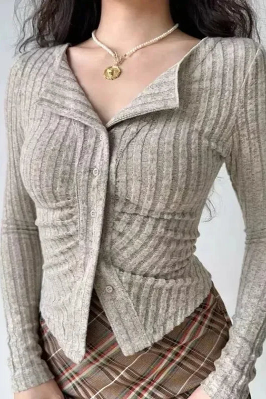 Vintage VCollar Knit Cardigan