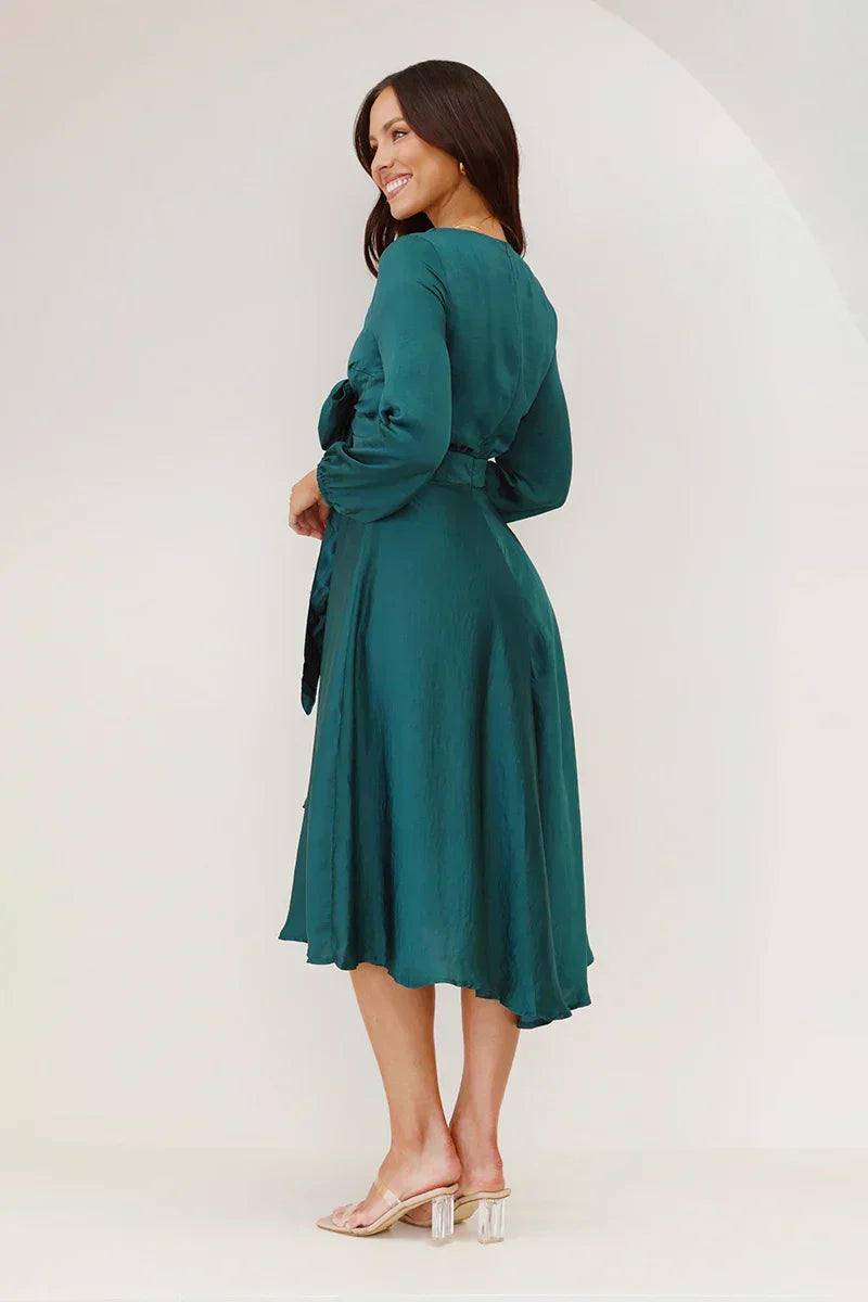 Leila Statement Night Dress Emerald Designer Edit