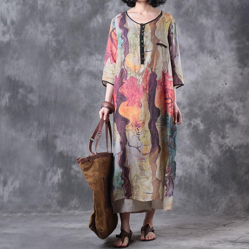 Women Summer Colorful Polyester Dress - Omychic