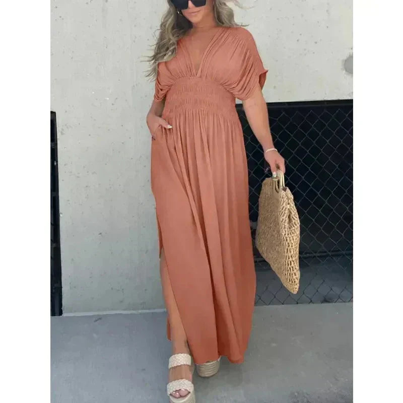 Alessia V-neck Maxi Dress for Women Weekend Casual Style