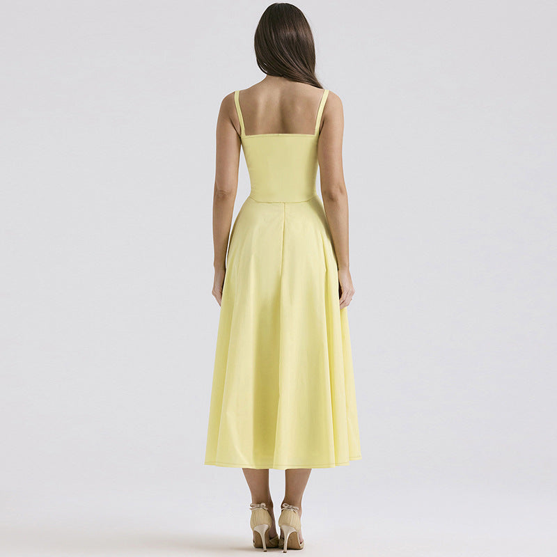 Sunflower Slit Dress Yellow