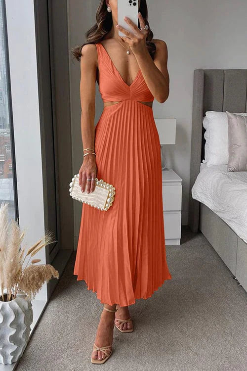 Nina Timeless Pleated Dress with a Neckline Chic Silhouette Collection