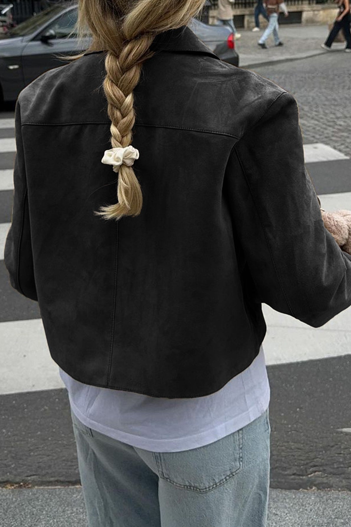 Solid Buttoned Long-Sleeve Casual Jacket