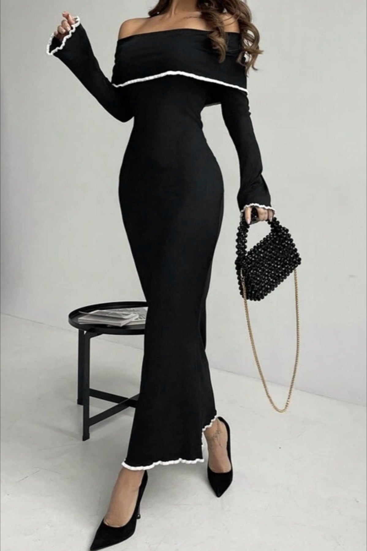 OneShoulder Knit Work Dress