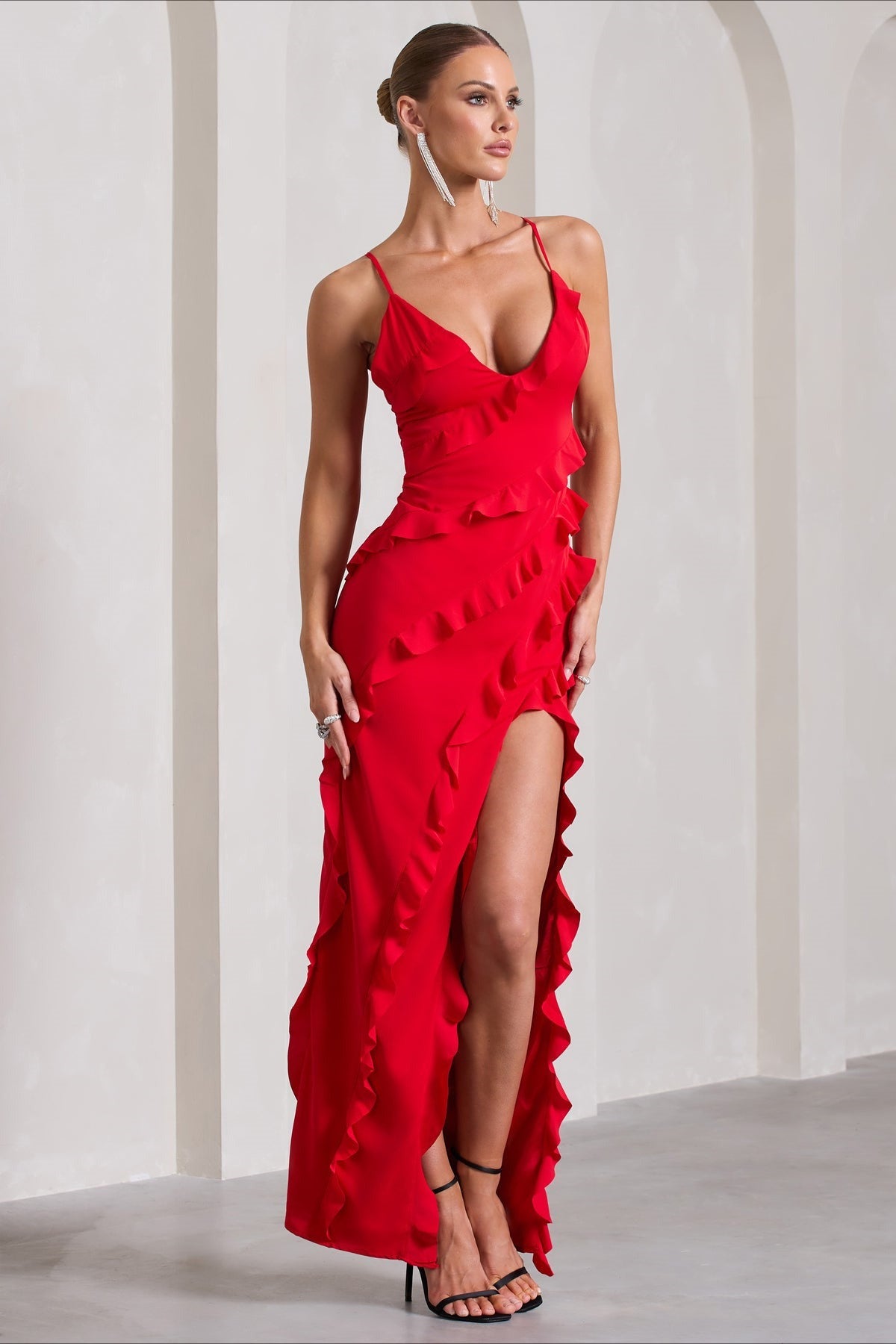 Strappy Ruffle LowBack Party Dress