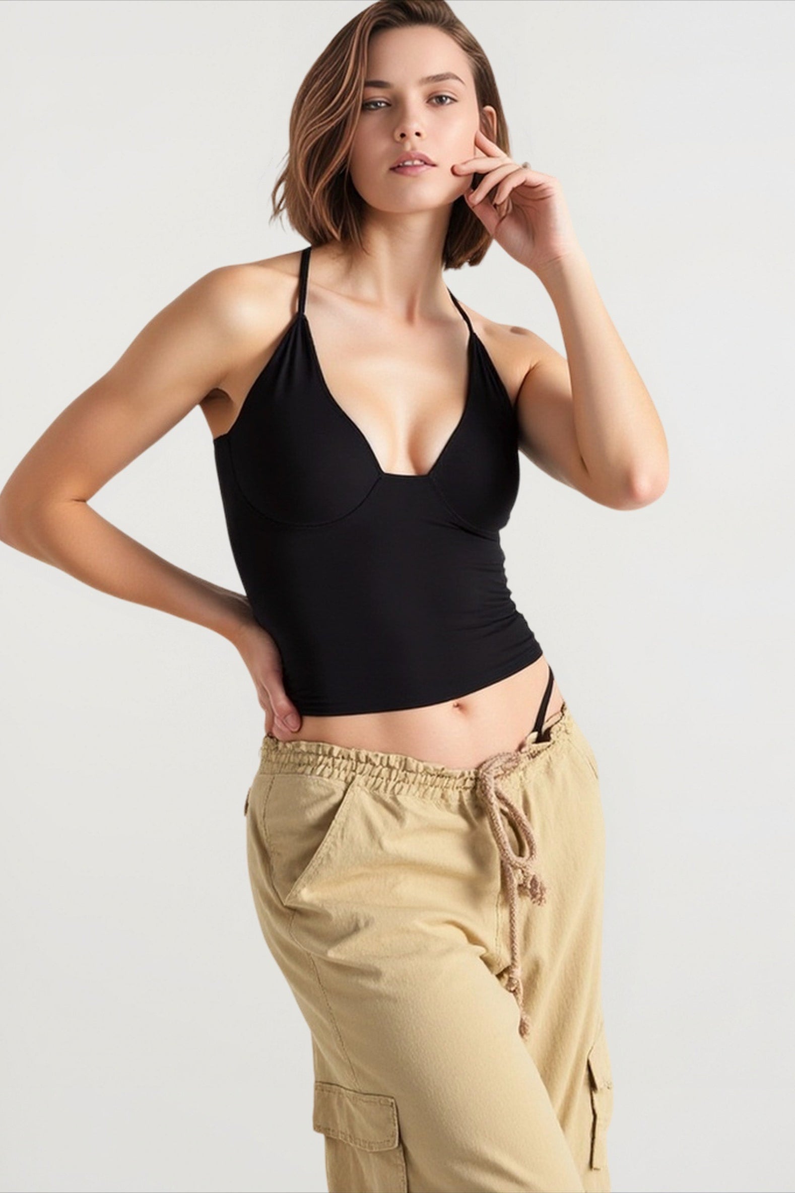V neck halter cami top