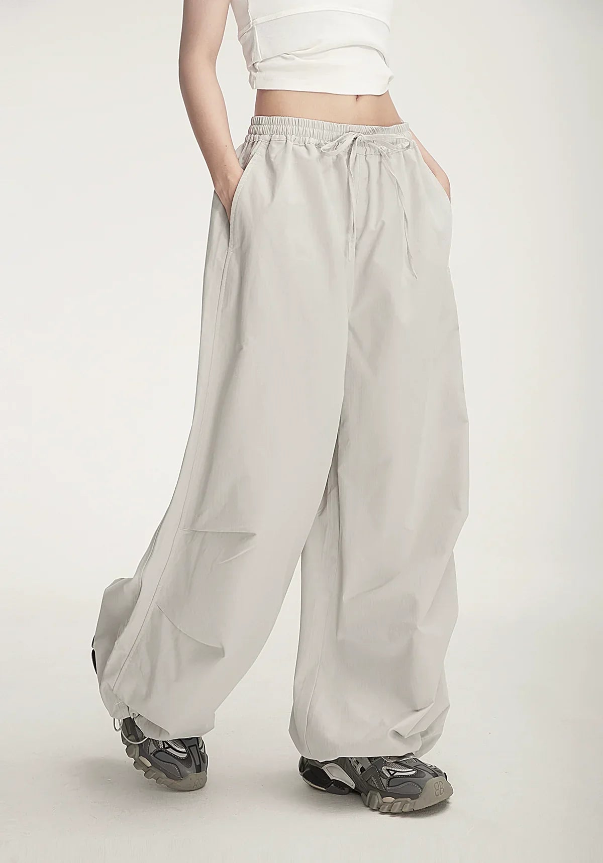 Balloon Drawstring Palazzo Pants